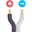 electrical wire with polarity icon