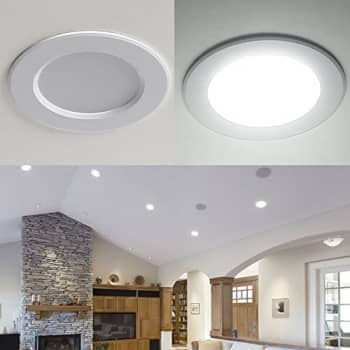 recessed lights in a living room