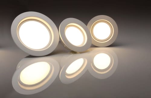 three recessed lights